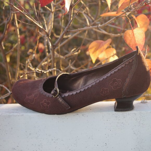 Darling Little Brown Suede Mary Jane - Picture 1 of 10